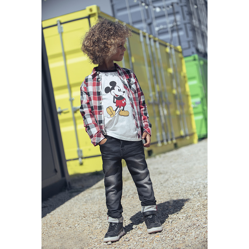 T-shirt à manches longues print Mickey Disney pour enfant garçon 