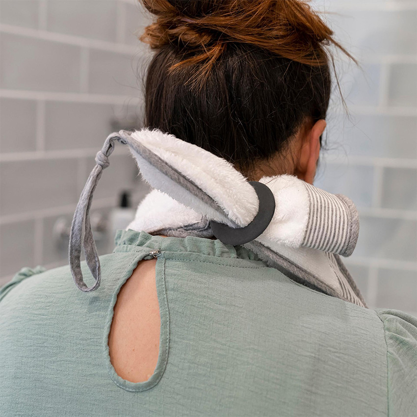 Cape de bain XL avec anneau de dentition Dry'n Play White 