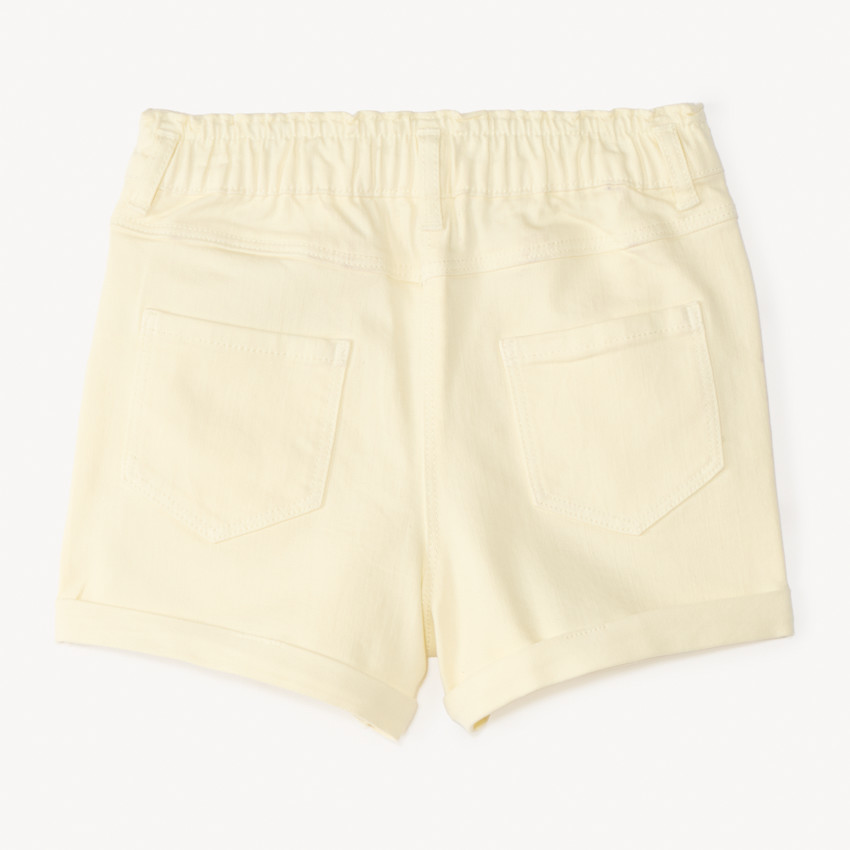 Short en jean avec broderies fleuries pour fille 