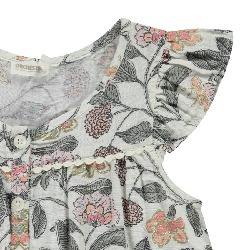 Tunique manches courtes imprimé floral pour fille 