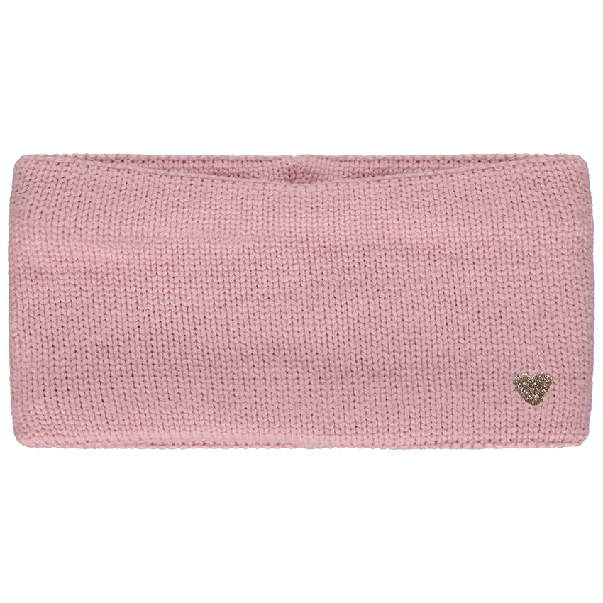 Snood uni en tricot et intérieur polaire avec cœur brodé pour bébé fille 