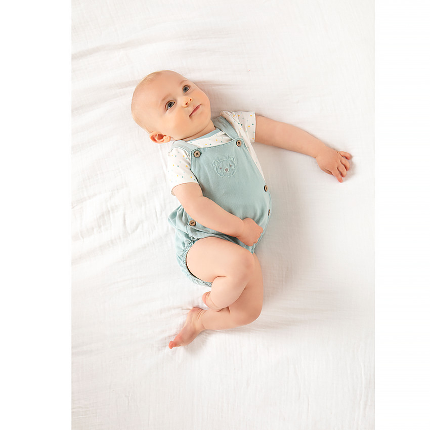 Ensemble 2 pièces salopette et t-shirt pour bébé garçon 