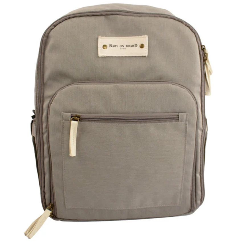 Sac à langer/sac à dos Agathe - Gris/beige
