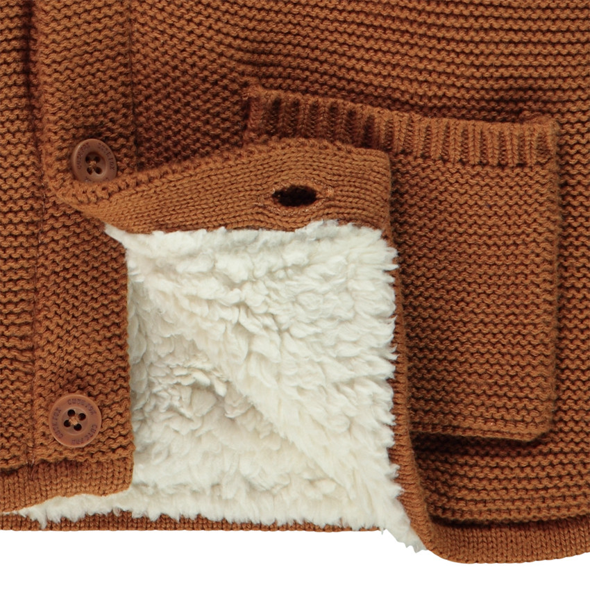 Gilet en tricot avec capuche ludique et doublure pour bébé garçon 