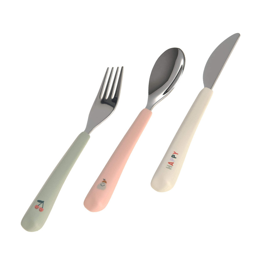 Set de 3 couverts enfants Happy Fruits Cherry 