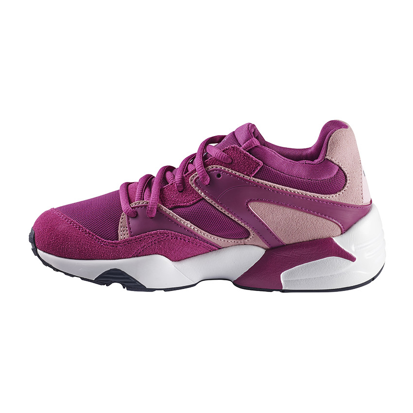 PUMA - Baskets basses coloris violet à lacets élastiqués du 28 au 35 