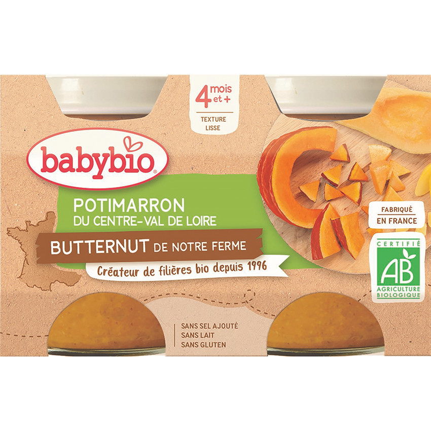 Petits pots de Potimarron vert et Butternut 2x130g 