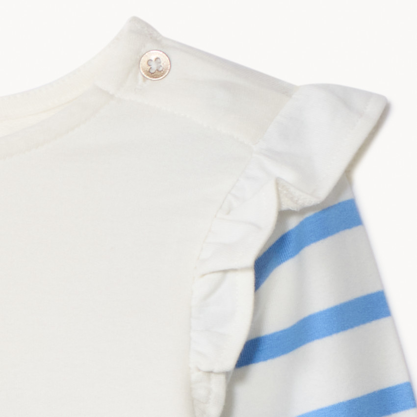 T-shirt manches longues marinière pour bébé fille  