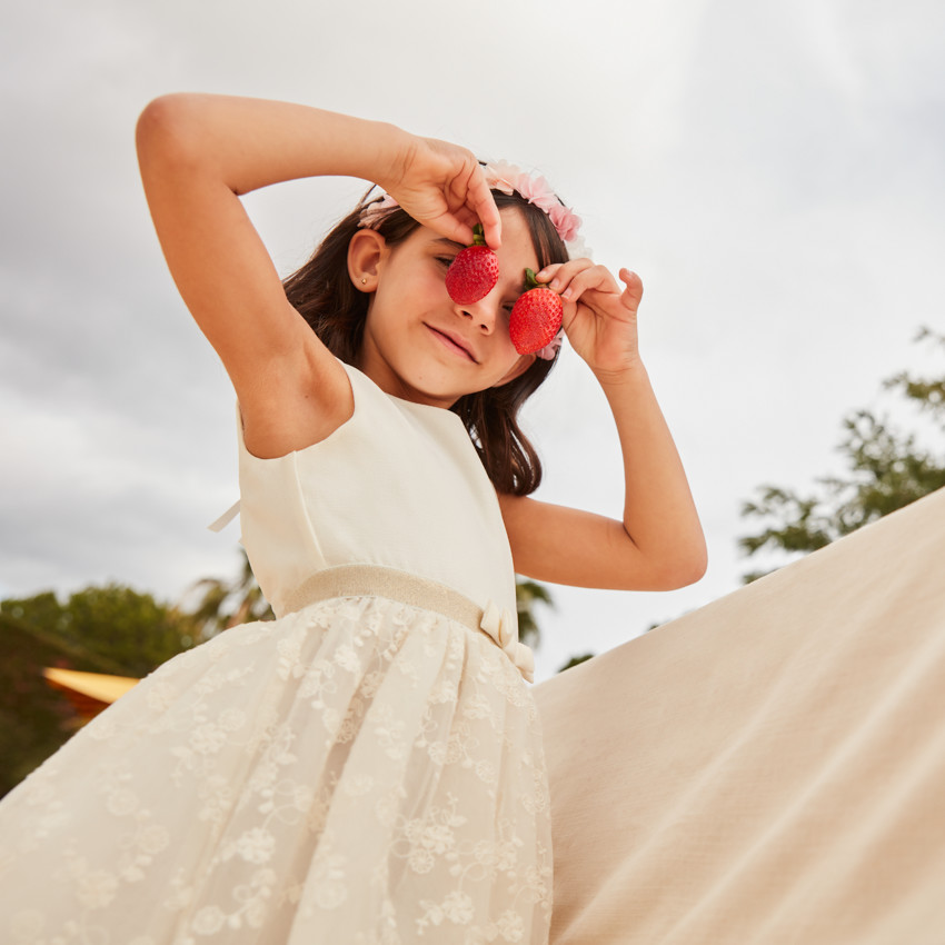 Robe effet 2-en-1 avec dos nu en forme de cœur pour fille