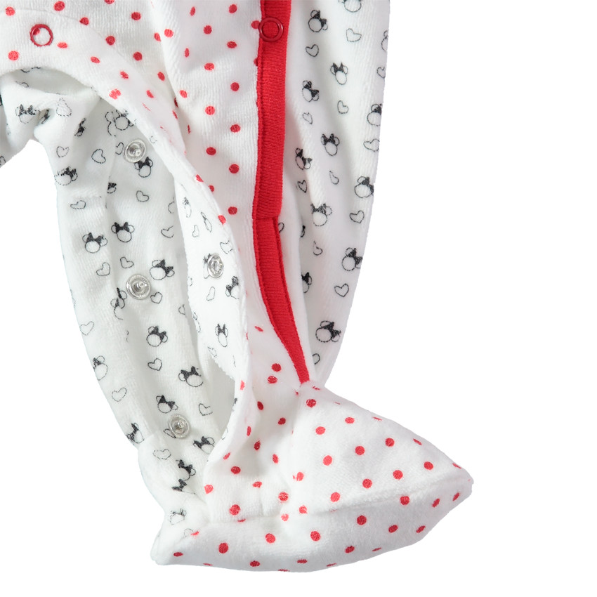 Dors-bien en velours imprimé all-over avec patch Minnie 