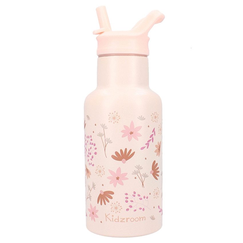 Gourde isotherme 350ml Fleurs Rose 