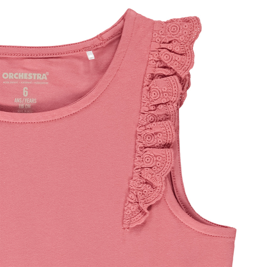 Débardeur à volants en broderie anglaise pour fille 