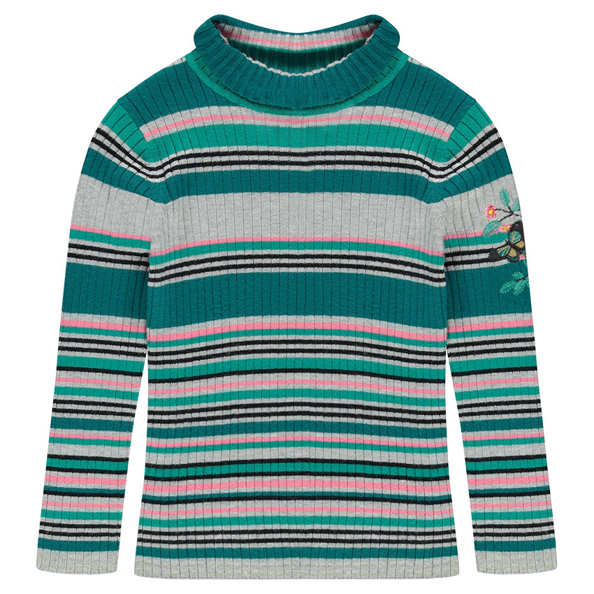 Pull chaussette col roulé rayé 
