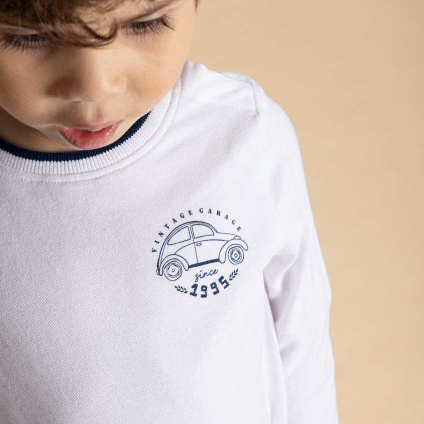 T-shirt manches longues print voiture pour bébé garçon 