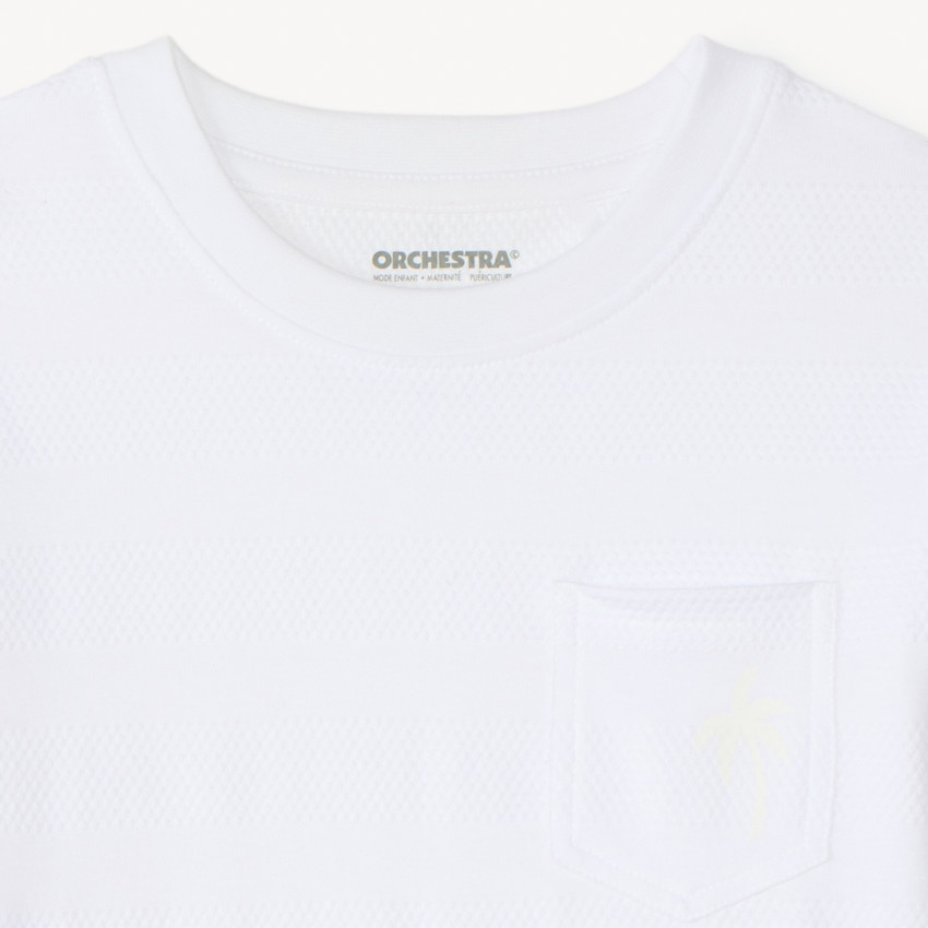 T-shirt en maille fantaisie printé palmier pour garçon 
