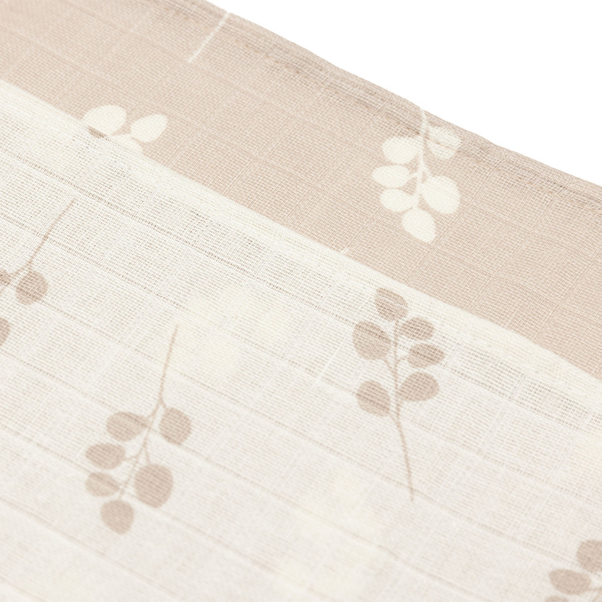 Lot de 3 langes en gaze de coton 70 x 70 cm Twig wild rose 
