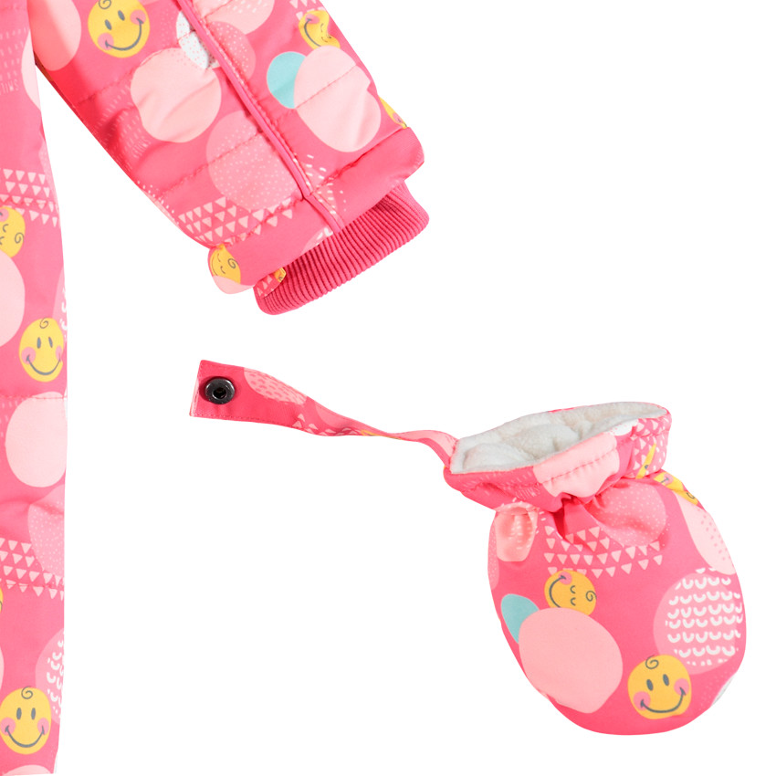 Combinaison de ski doublée micropolaire imprimée Smiley Baby all-over 