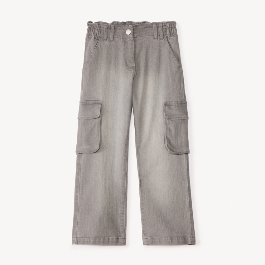 Jean large à poches cargo fille