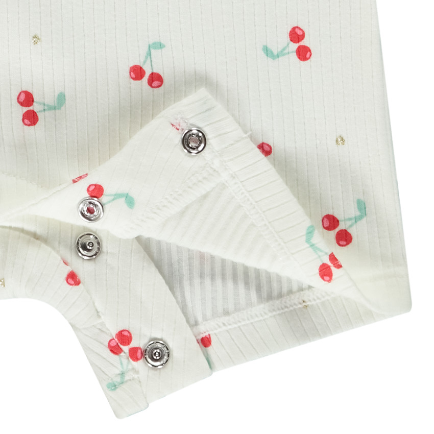 Combinaison courte imprimé cerises pour bébé fille 