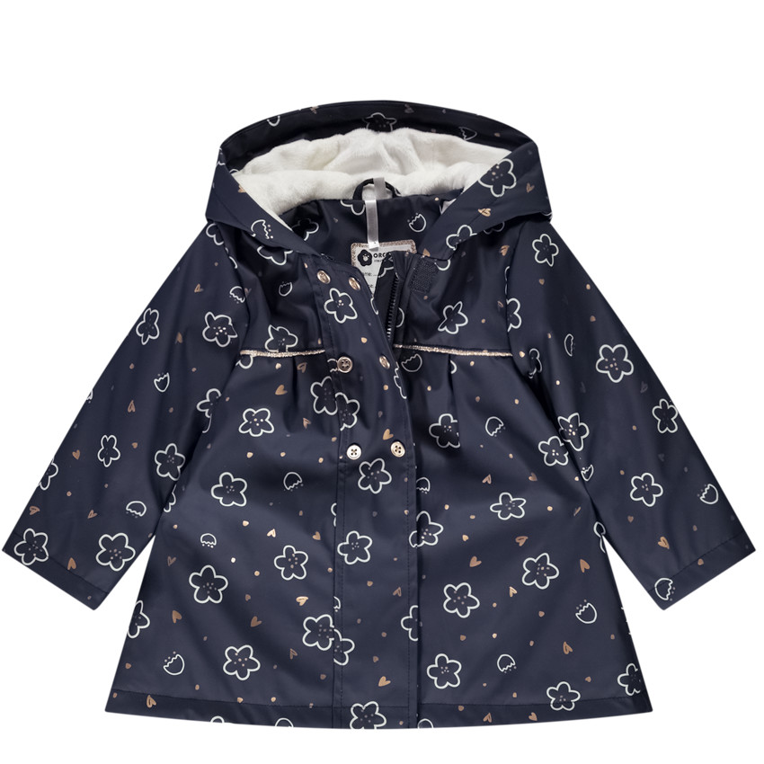 Parka gomme à capuche imprimé fantaisie pour bébé fille 