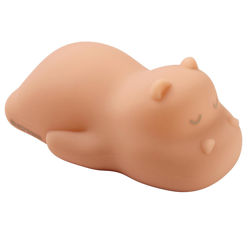 Veilleuse hippopotame en silicone marron 