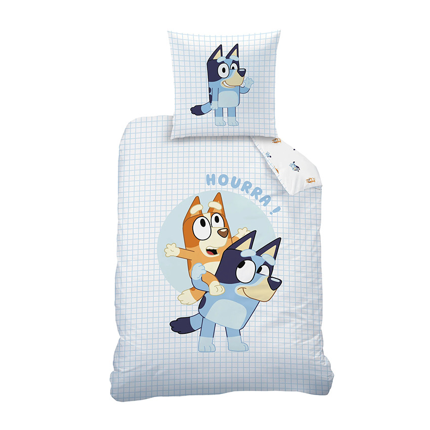 Parure de lit 140x200 cm imprimé Bluey 