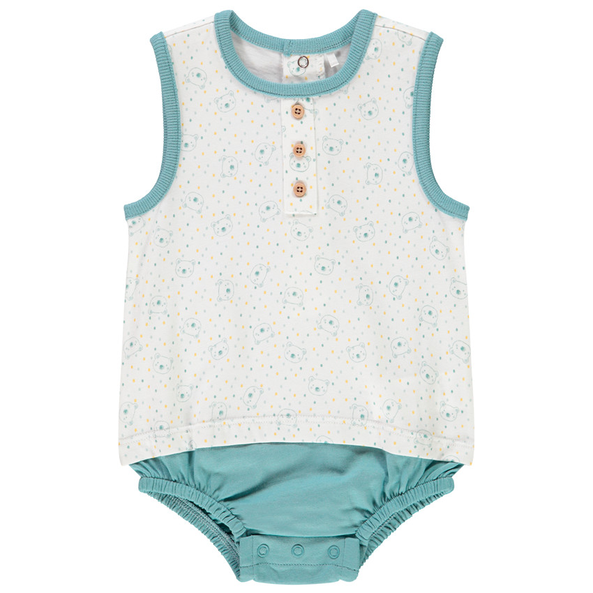 Combinaison courte bloomer effet 2en1 pour bébé garçon 