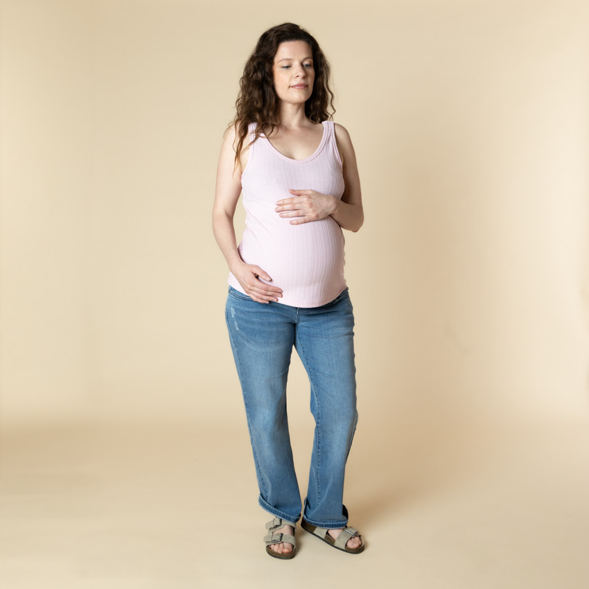 Débardeur uni effet côtelé pour femme 