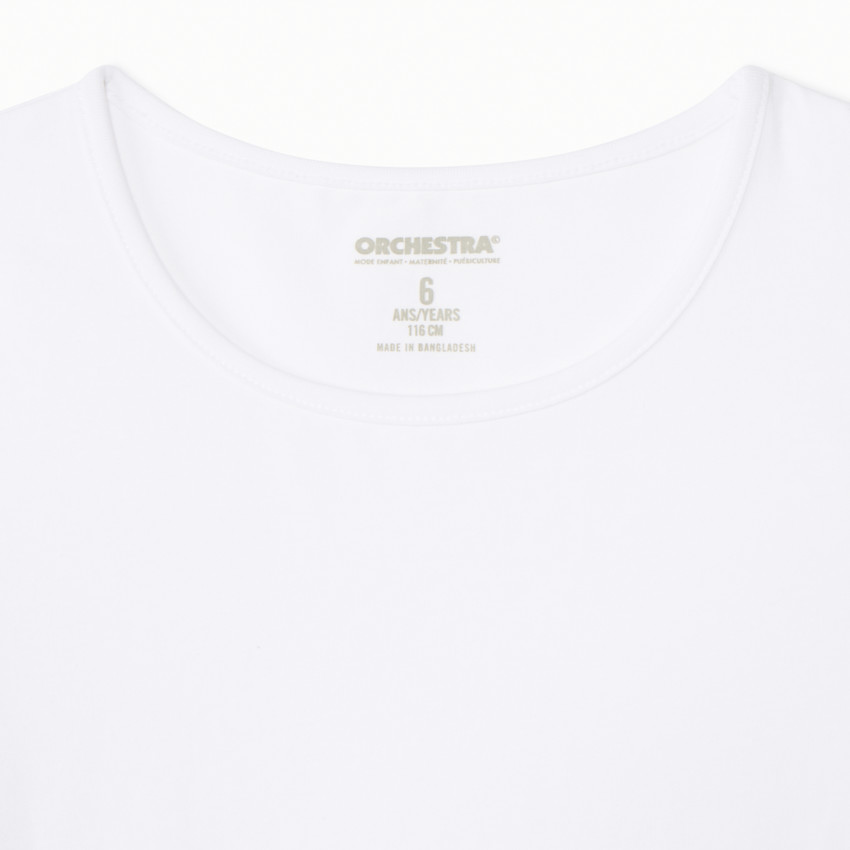 Lot de 3 t-shirts manches courtes unis blancs pour fille  