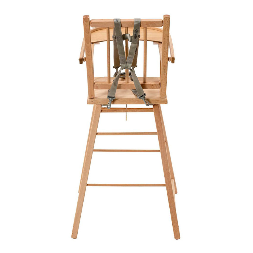 Chaise-haute traditionnelle André bois - Beige (Combelle) - Image 1