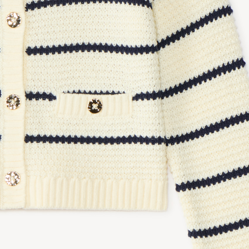 Gilet en tricot rayé fille 