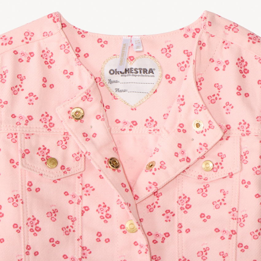Veste en jean imprimée fleurs pour bébé fille 