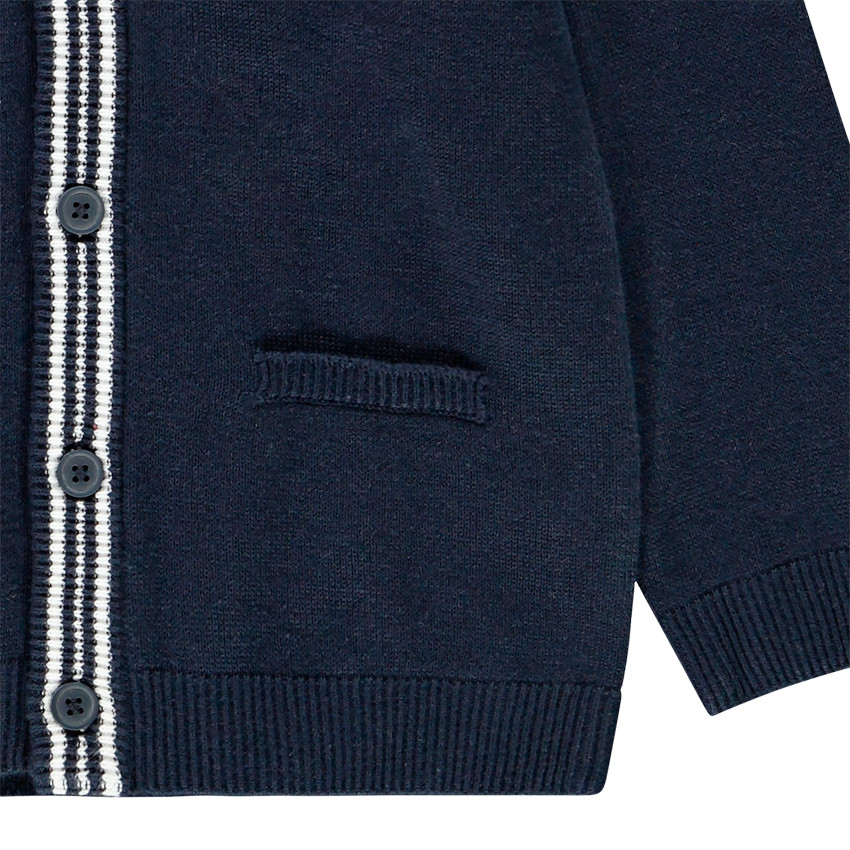 Gilet en tricot à boutonnière rayée pour bébé garçon 