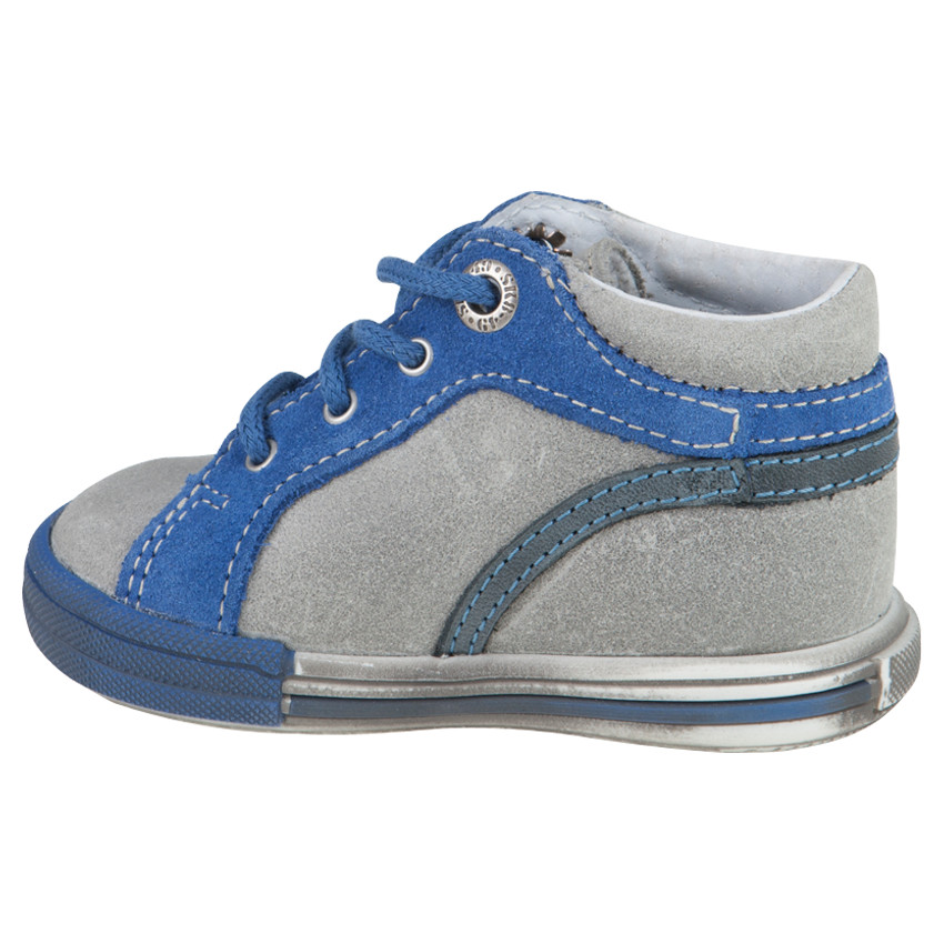 Bottillons à lacets en cuir avec empiècements contrastés 