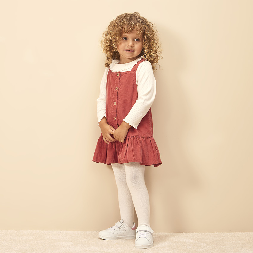 T-shirt manches longues en maille pointelle pour bébé fille 