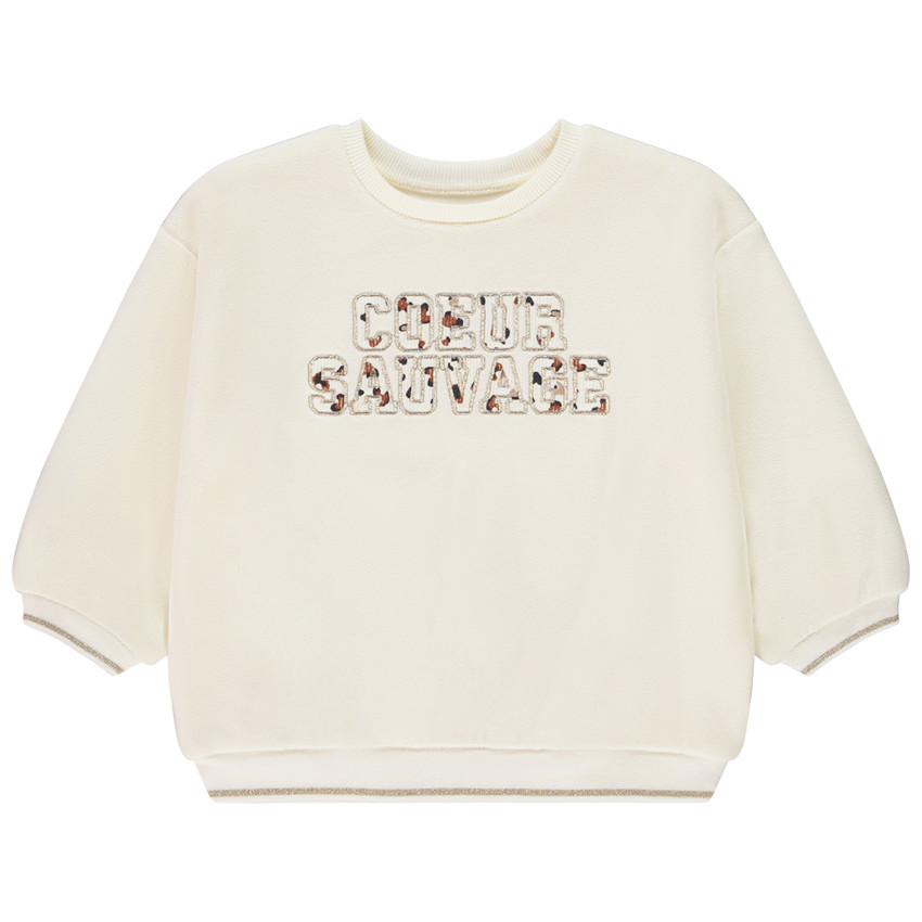 Sweat micropolaire fantaisie oversize pour bébé fille