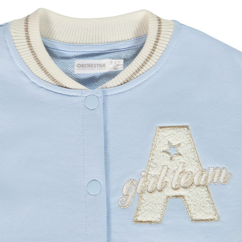 Blouson teddy en molleton patch bouclettes pour fille 