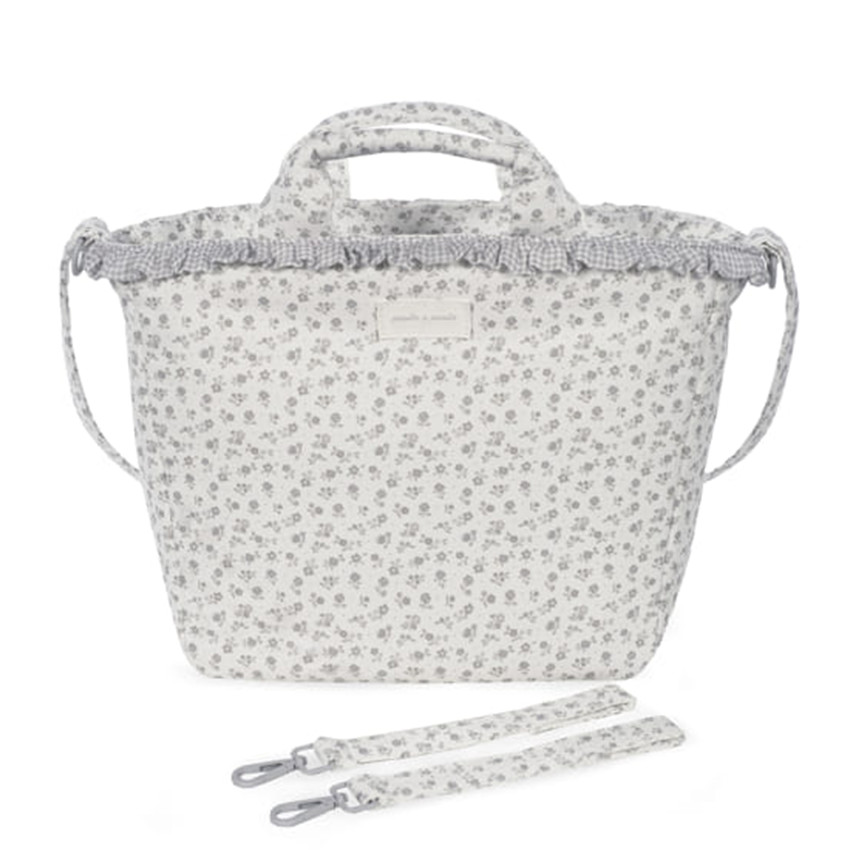Sac à langer Little Bloom Fleurs Gris 