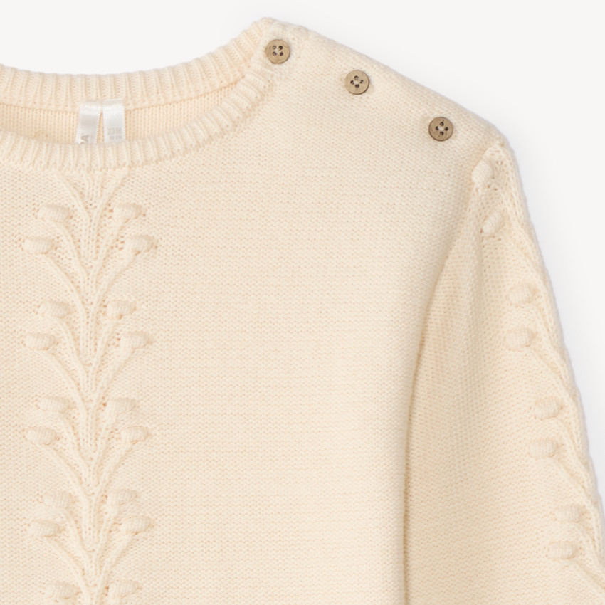 Pull bébé fille en tricot relief fantaisie 