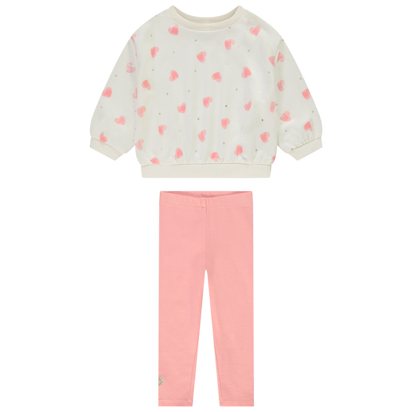 Ensemble jogging imprimé cœurs pour bébé fille