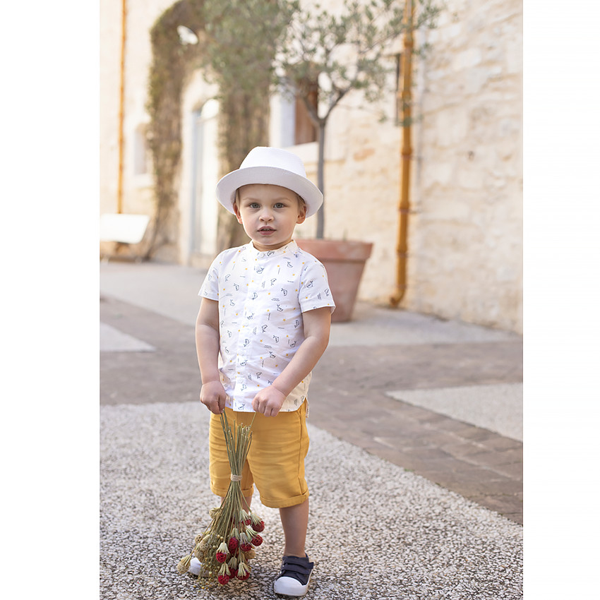 Bermuda en coton uni pour bébé garçon 