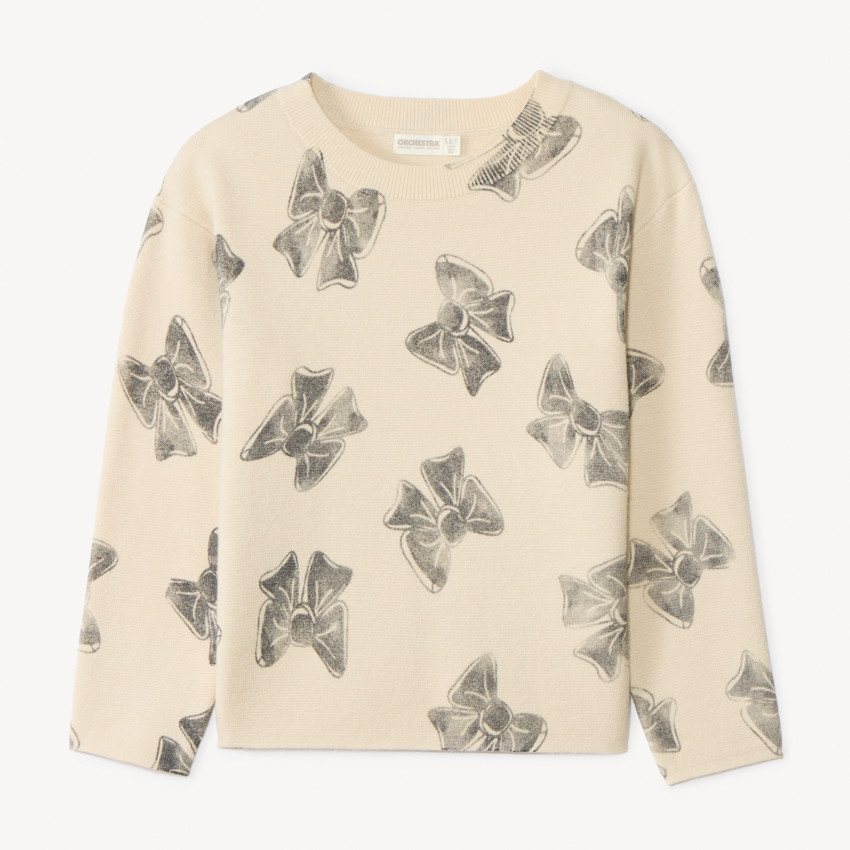 Sweat oversize en milano imprimé fantaisie pour fille 