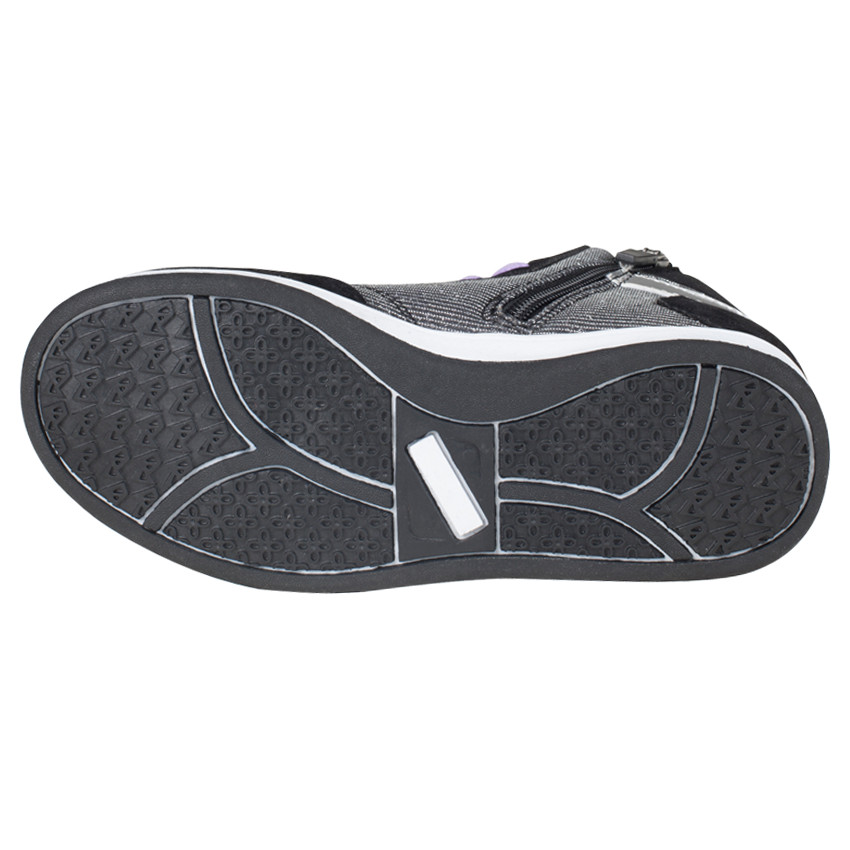 US Marshall Baskets montantes noires et argentées à lacets et zip du 36 au 38 