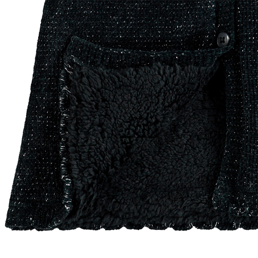 Veste en maille brillante doublée sherpa 