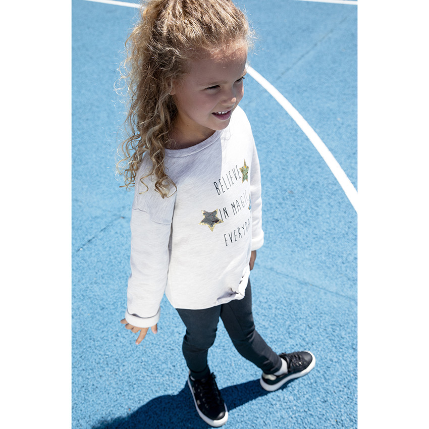 Lot de 2 leggings unis à surpiqûres pour filles 