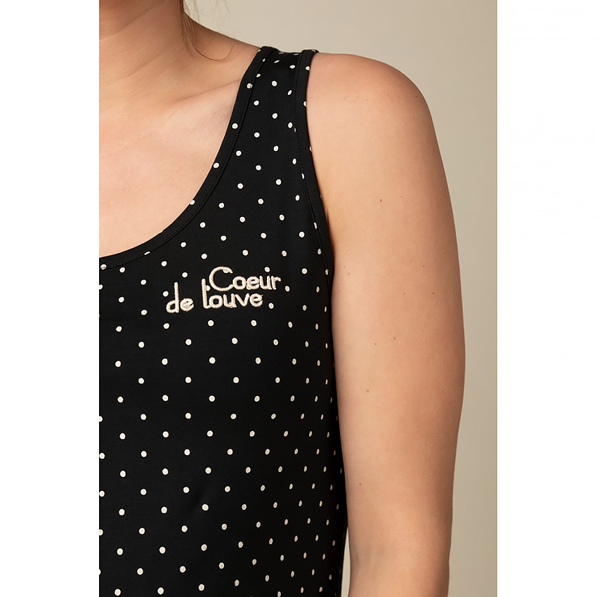 Robe en maille de grossesse imprimé pois et broderie 