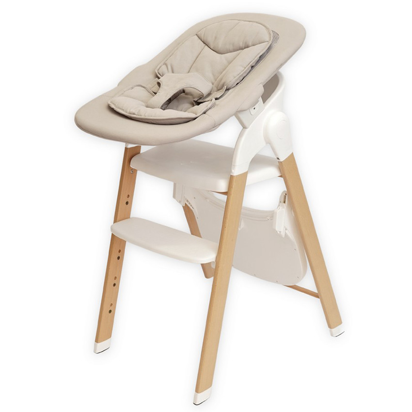 Chaise haute Grow With Me évolutive pliable Bois/Blanc - Blanc (Bo Jungle) - Image 2