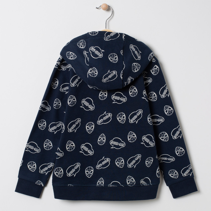 Gilet à capuche zippé motif Spiderman all-over 