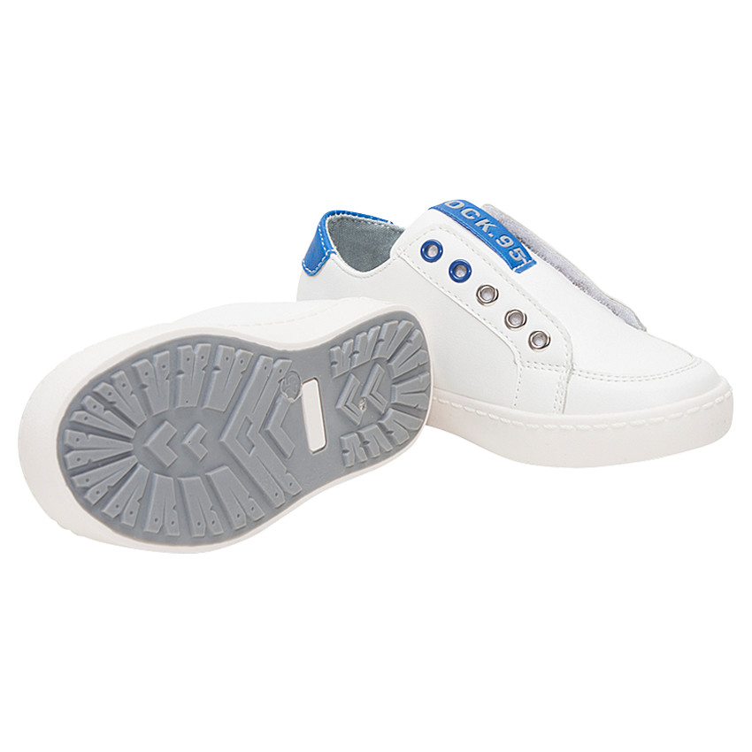 Baskets basses à scratchs avec empiècements contrastés du 28 au 35 