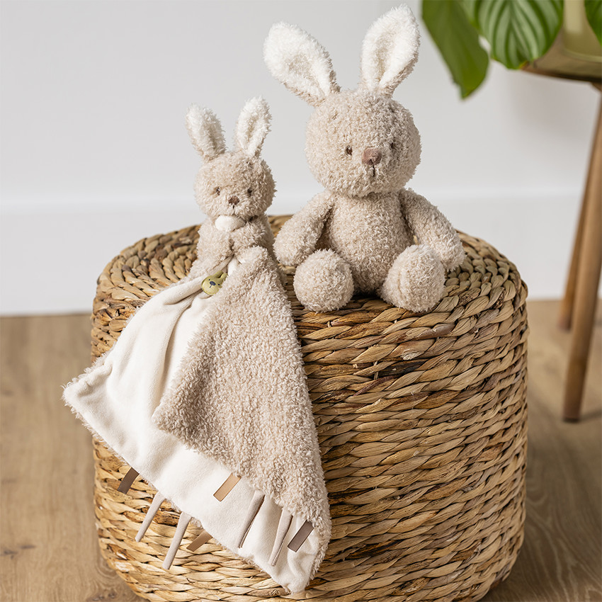 Peluche bébé lapin -25cm - Fanfan -Teddy beige 